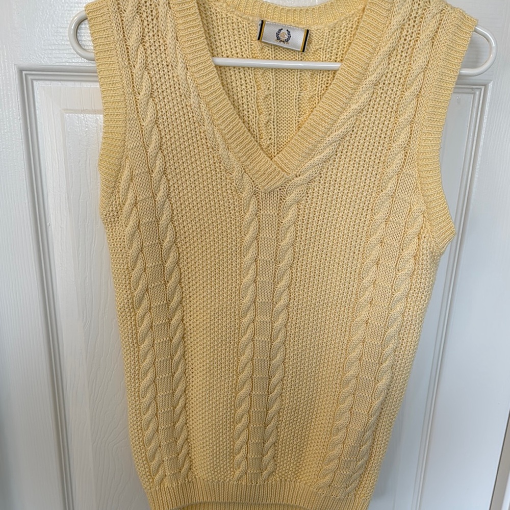 Vintage WTC Yellow Cable Knit Sleeveless Sweater